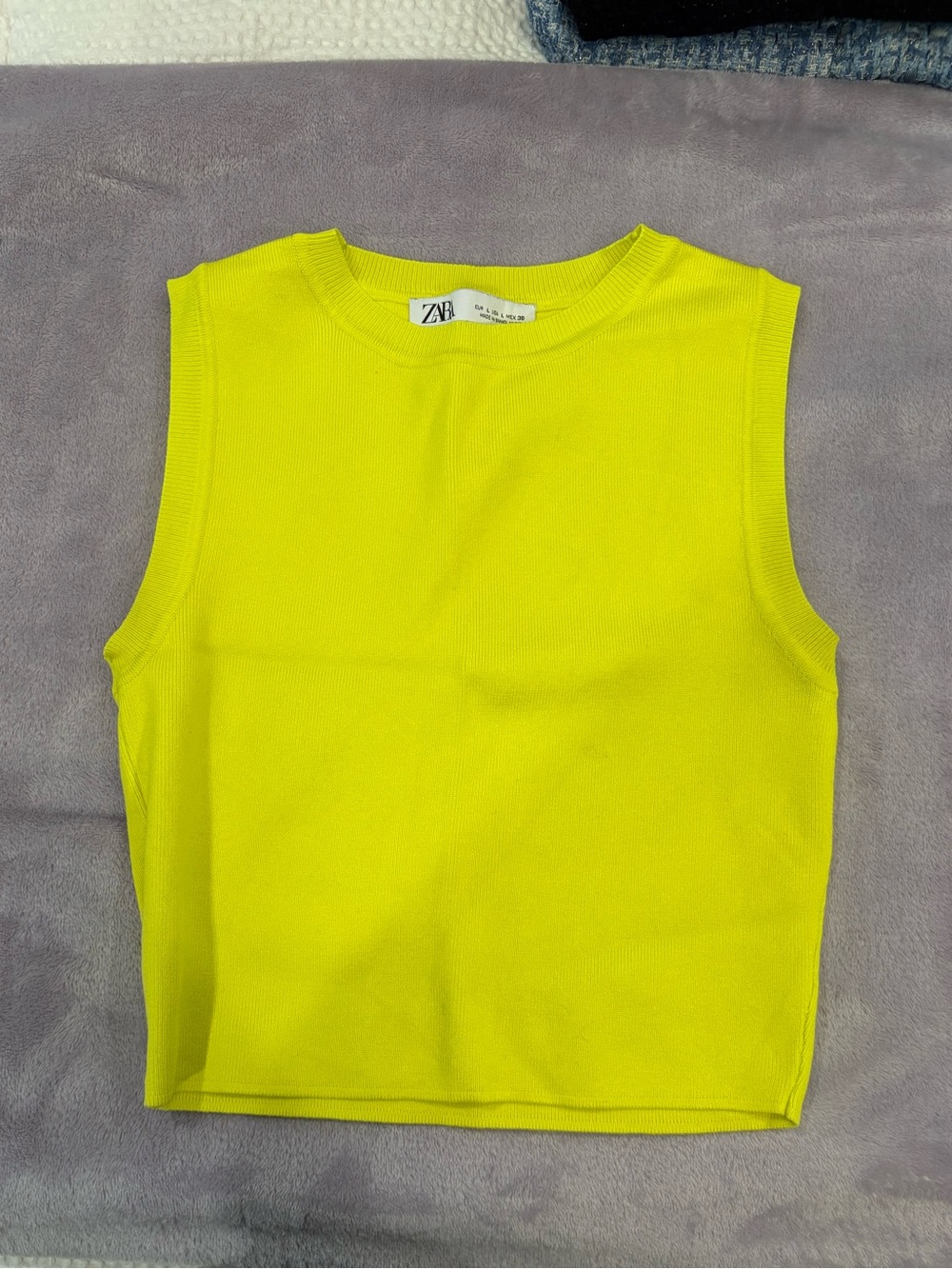 Zara Neon Yellow Sleeveless Top